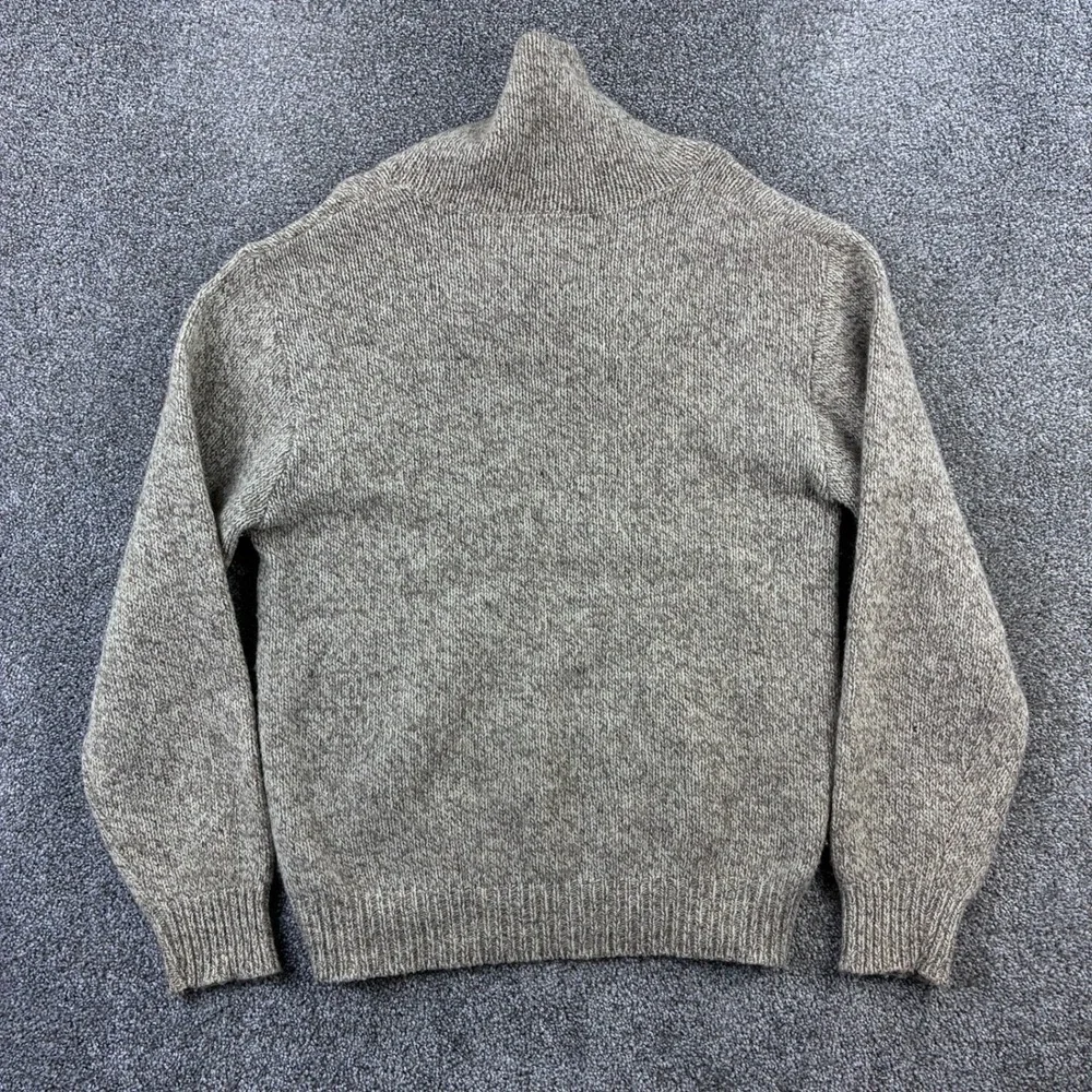 Vintage L.L. Bean Sweater Mens Large Tan Shawl Neck Wool Blend Pullover Knit